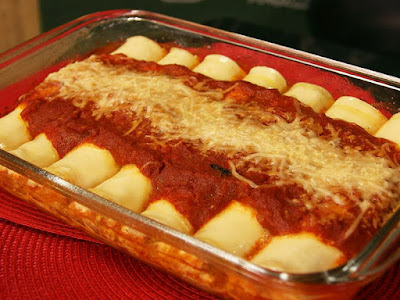 Receita de Canelone de presunto e queijo