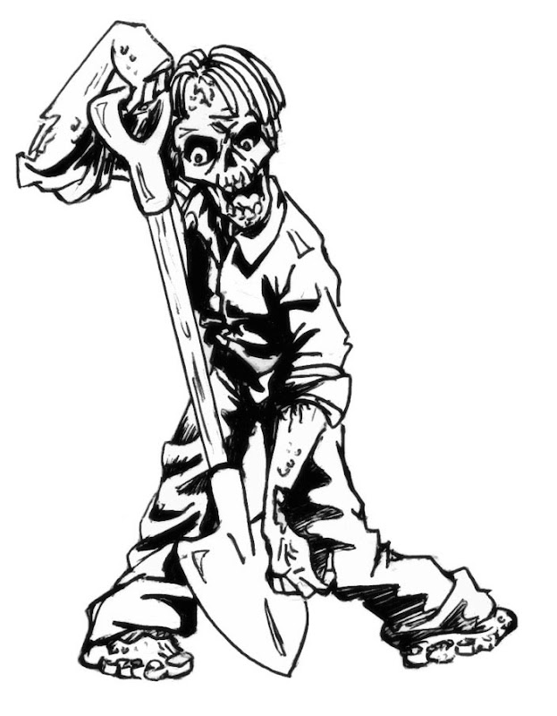 Free Zombie Coloring Pages title=