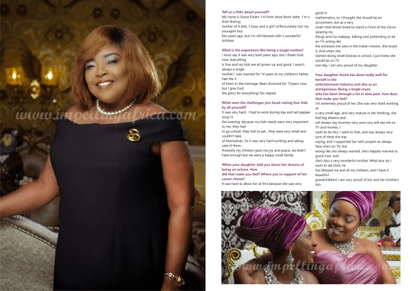 Special Motherhood Edition: Annie Idibia And Her Mum Grace Essien, Cover Impelling Africa Magazine