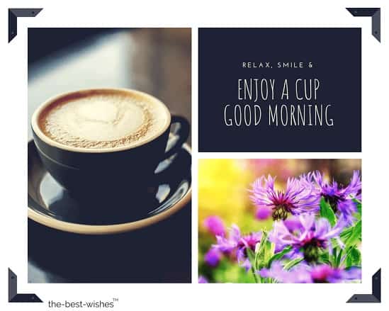 good morning coffee images with flowers