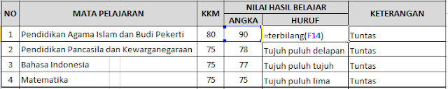 cara membuat aplikasi raport di excel