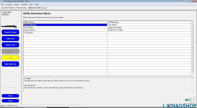 Reset Lexus LS460 Brake VSC Error with VXDIAG Techstream 4