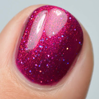 plum holographic nail polish