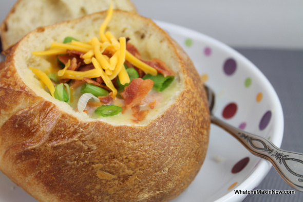 Crock-Pot Cheese Potato Soup from WhatchaMakinNow.com #recipe #crock pot recipe #soup