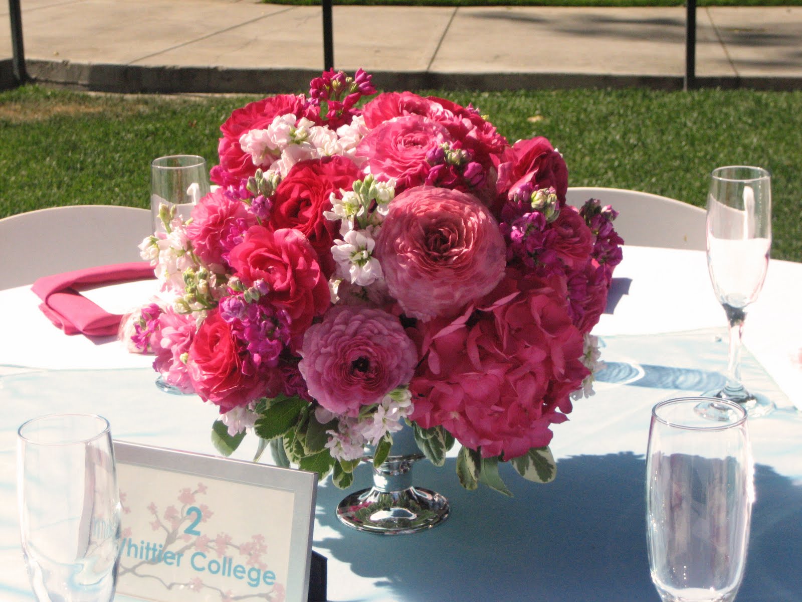 pink wedding centerpieces