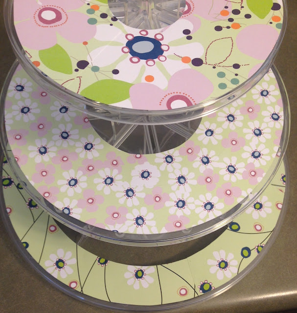 line 3 tier tray with paper lisa fulmer