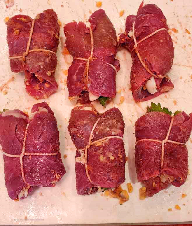 stuffed round steak called braciole before being cookied