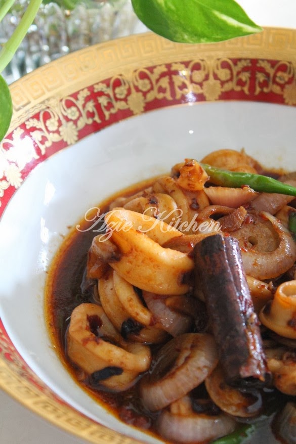Masak Sotong Berkicap Pedas - Azie Kitchen