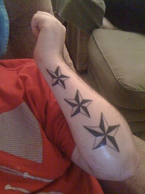 Nautical star tattoos can be commonly found among male tat enthusiasts and