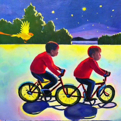 ART GALLERY - Art Drawing Two Boys and Bike Wallpaper HD