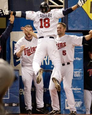 Twins Celebrating a great play