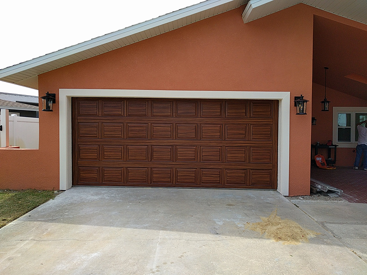 New Garage Door Painted to Look Like Red Mahogany Wood | Everything I Create - Paint Garage ...