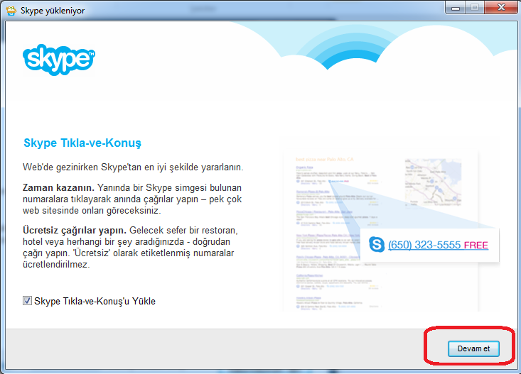 Skype kurulum