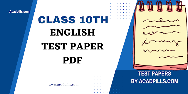 class 10 english test paper pdf download