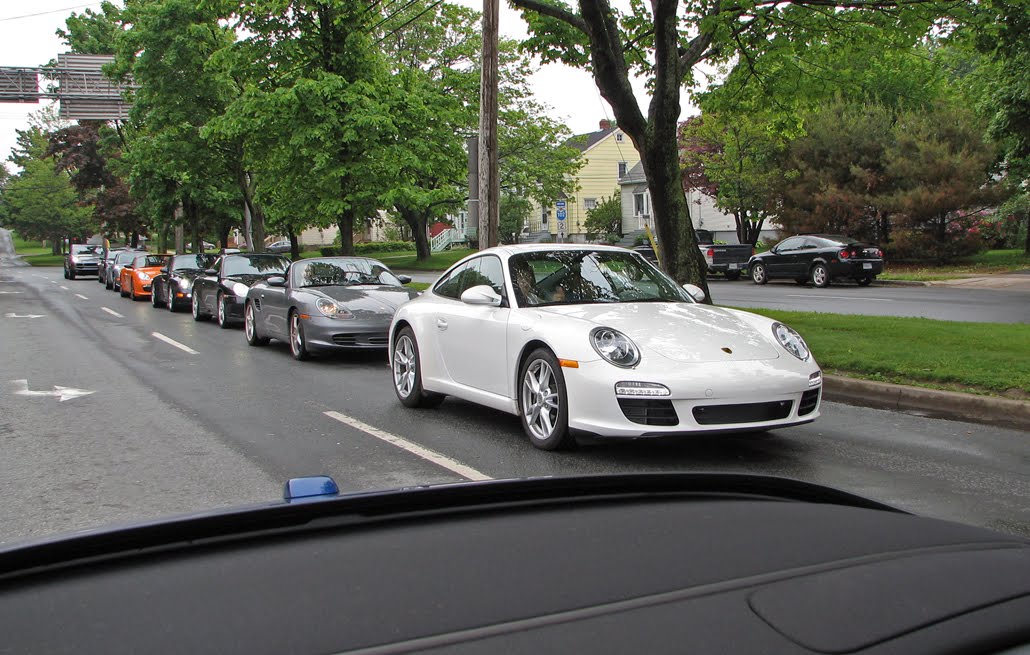 road for the Porsches
