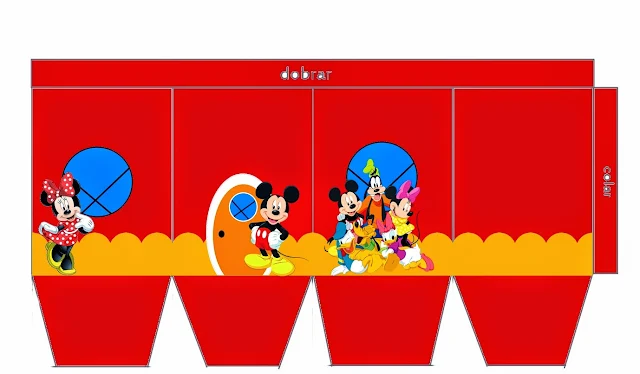 Mickey in Red and Blue: Free Printable Boxes.  