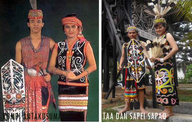 7 Pakaian  Adat Kalimantan Timur suku Dayak  dan Kutai 