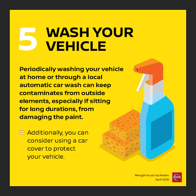 Periodically washing your vehicle at home or through a local automatic car wash can keep contaminates from outside elements, especially if sitting for long durations, from damaging the paint.