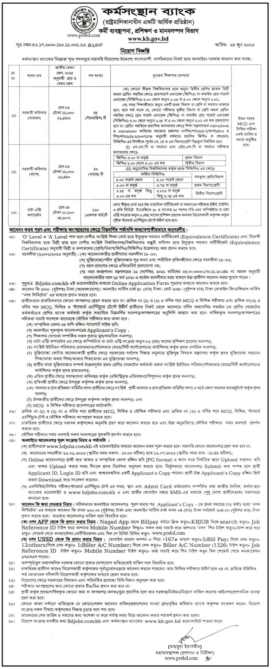 Karmasangsthan Bank Job Circular 2023