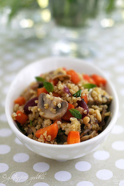 Gluten free millet is a wonderful grain perfect for a side dish with vegetables and fresh herbs