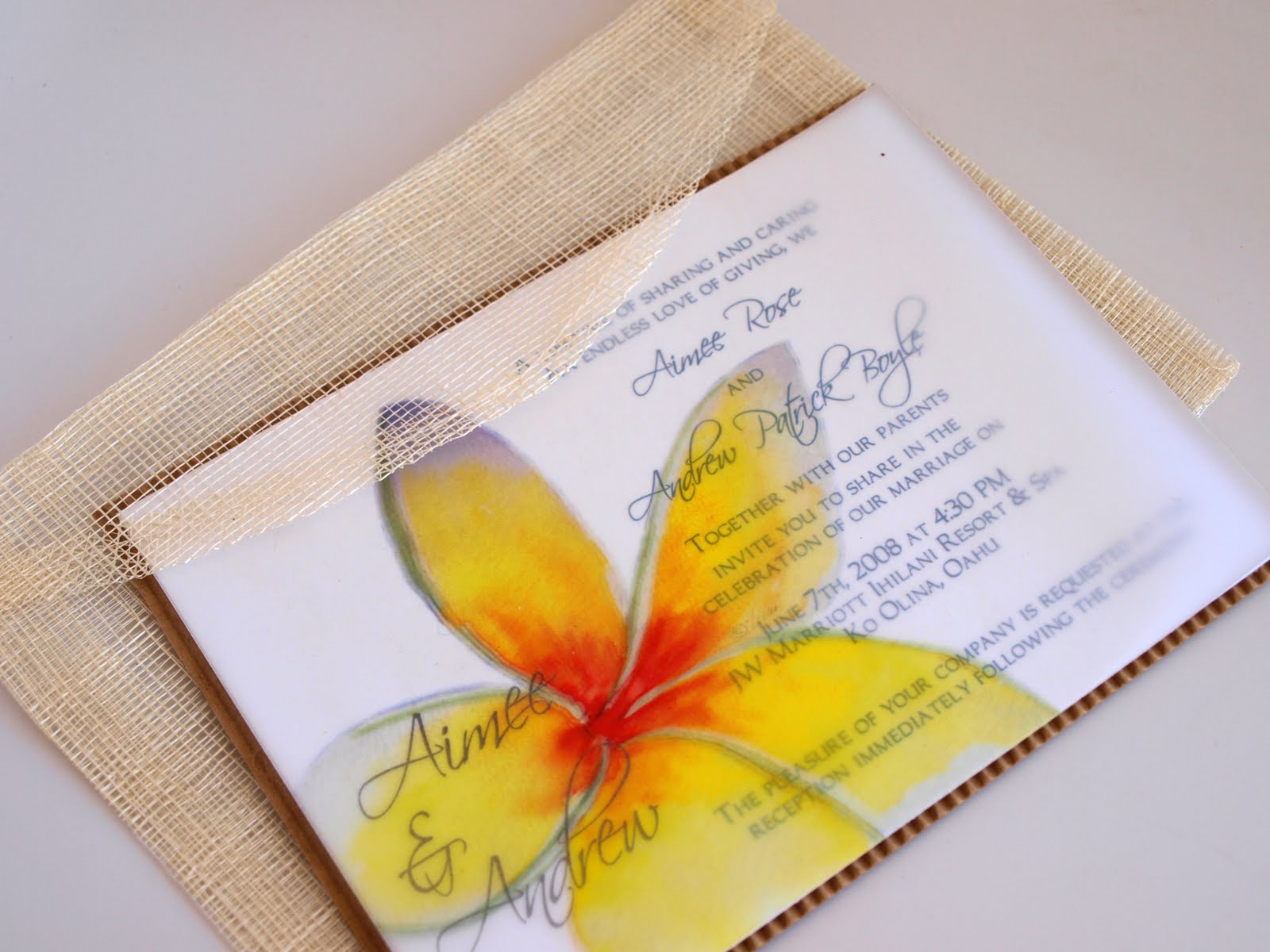 Hawaiian Wedding Invitation