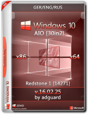 Windows 10 Redstone 1 [14271] (x86 and x64) AIO [30in2] (v16.02.25) [Ger/Eng/Rus]
