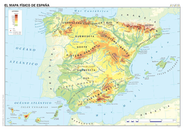 Resultado de imagen de EL RELIEVE DE ESPAÃ‘A