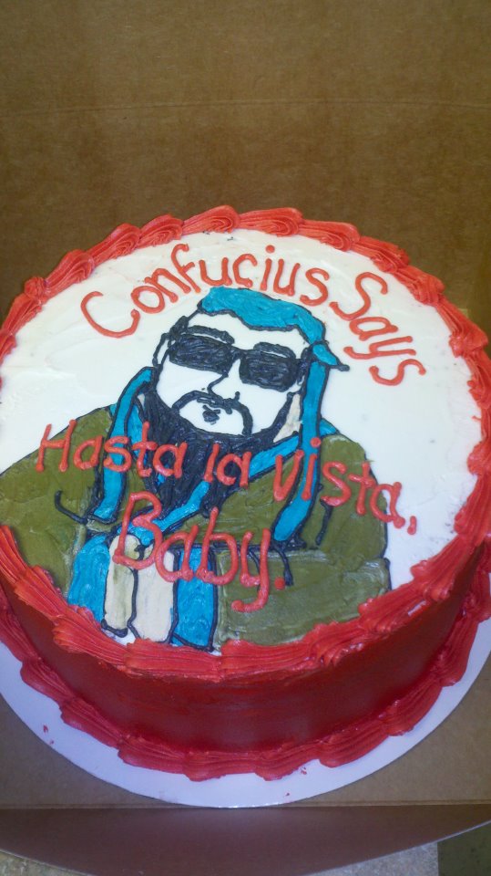 Funny Going Away Cake - Confucious Says