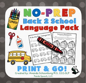 Best Back to School Speech Therapy Activities Ever www.speechsproutstherapy.com