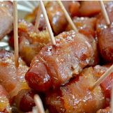 BROWN SUGAR BACON-WRAPPED SAUSAGES