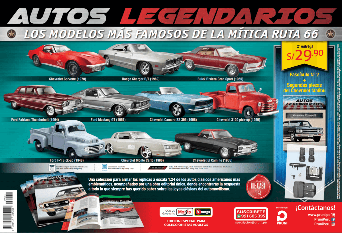 Colección Autos legendarios 1:24 Pruni Perú