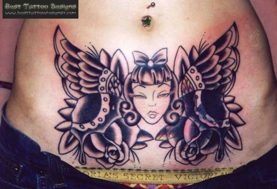 tatuajes abdomen en mujeres