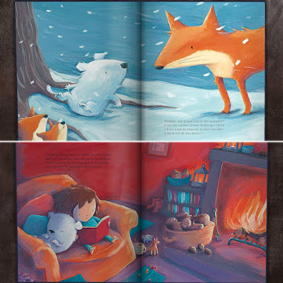 Le petit ours des neiges livre pour enfant sur l'amitié, l'empathie, l'aide d'une fille envers un ourson perdu, Editions Kimane