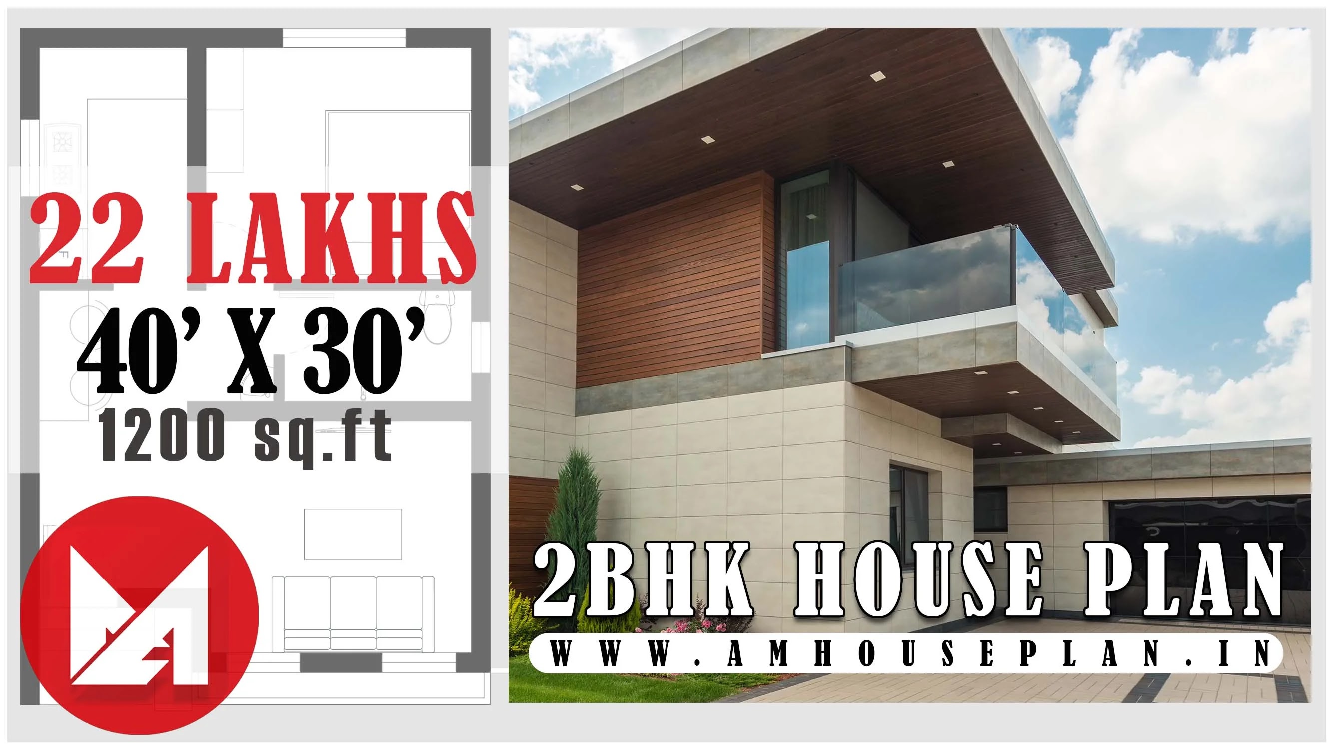40 x 30 House plan | 2bhk | Car parking | 2023