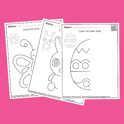 Download Spring Symmetry (draw the other half) free preschool coloring pages