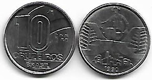 Moeda de 10 Cruzeiros, 1990