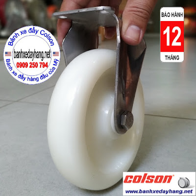 Bánh xe Nylon 6 càng inox 304 cố định phi 125 Colson | 2-5408-254 www.banhxepu.net