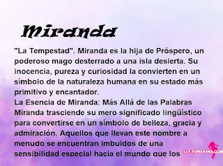 ▷ Significado del nombre Miranda