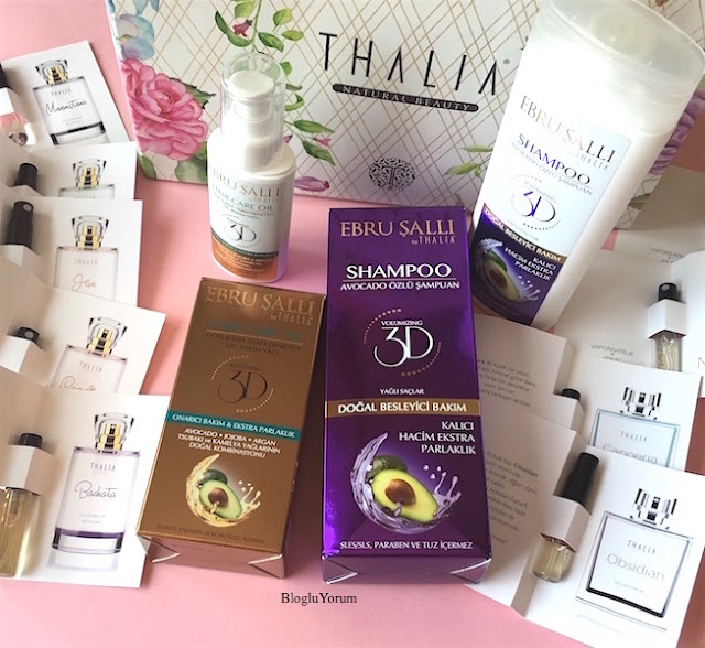 thalia natural beauty ebru şallı by thalia yağlı saçlar için avokado özlü şampuan ebru şallı by thalia durulama gerektirmeyen saç bakım yağı ve parfümler