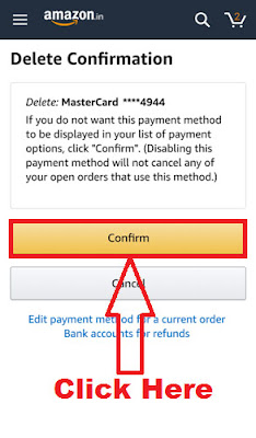 how to delete credit card details from amazon india