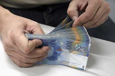 The Swiss franc pulled off a record high