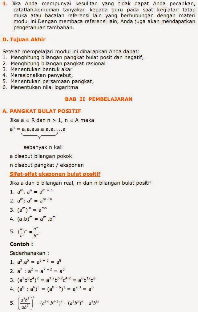MATEMATIKA X BAB BENTUK PANGKAT, AKAR DAN LOGARITMA  MGMP 