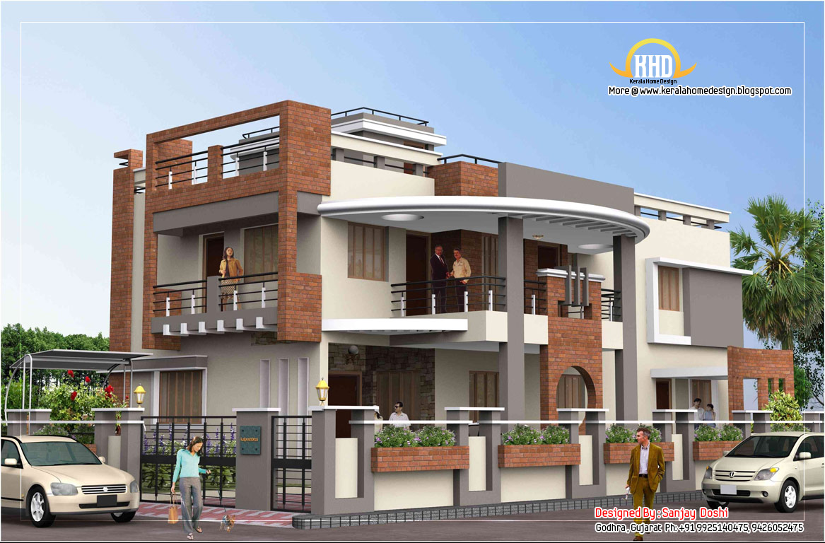 Duplex House Plan and Elevation   4217 Sq  Ft    Kerala home