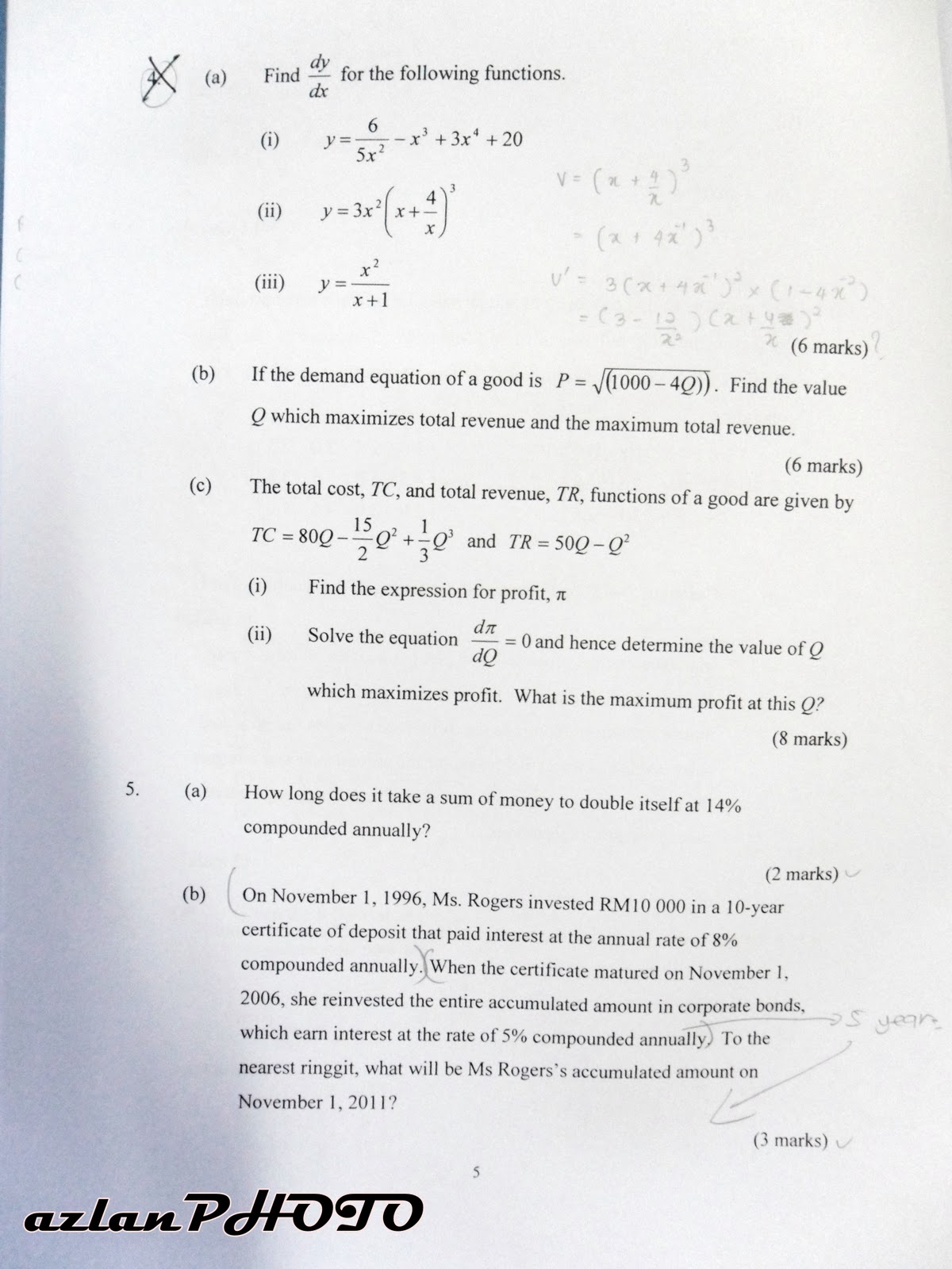 ! Azlan The Type Writer !: KERTAS SOALAN MATEMATIK 