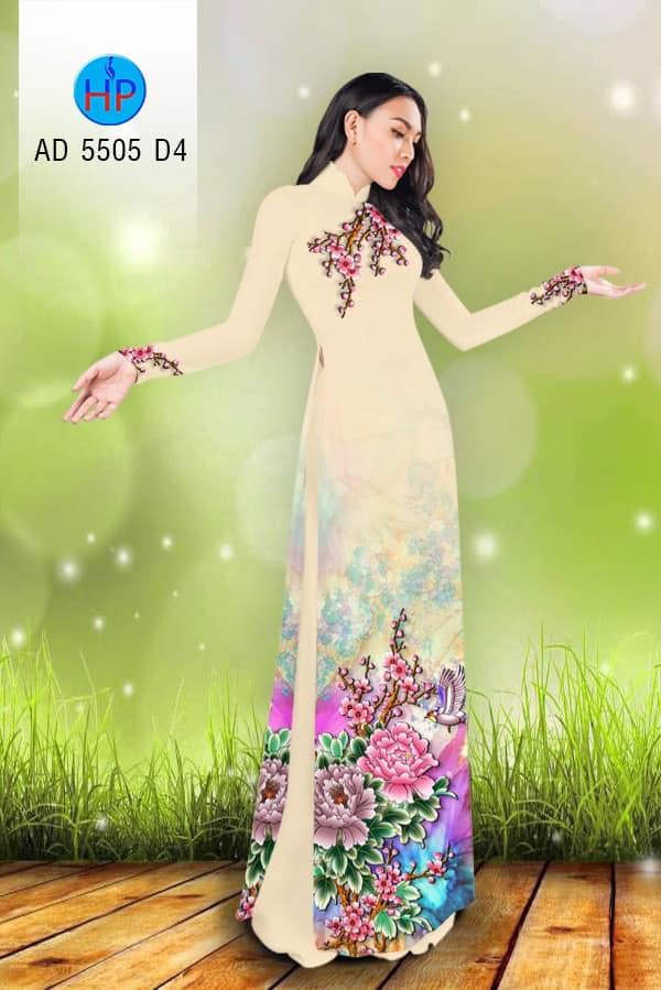Áo dài hoa Mẫu Đơn