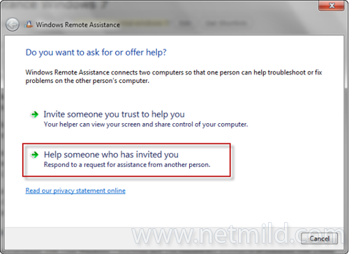 help Cara Menggunakan Windows 7 Remote Assistance