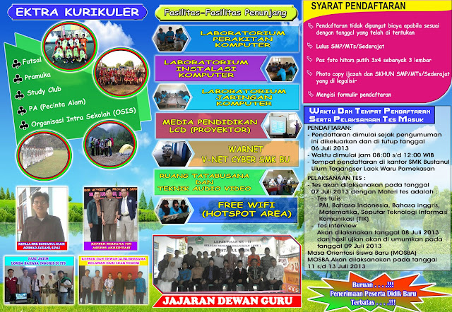 Brosur smk bustanul tahun pelajaran 2013 yang bisa bersaing dengan brosur SMKN, MA, SMA dan yang lainnya