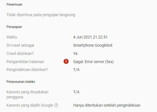 Masalah gagal di index oleh yo Search Consule : Eror Server 5xx