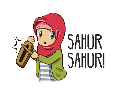 LINE  Hijab couple ramadhan animation Example with 