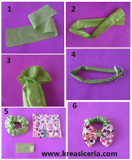Tutorial cara membuat ikat rambut dari kain perca